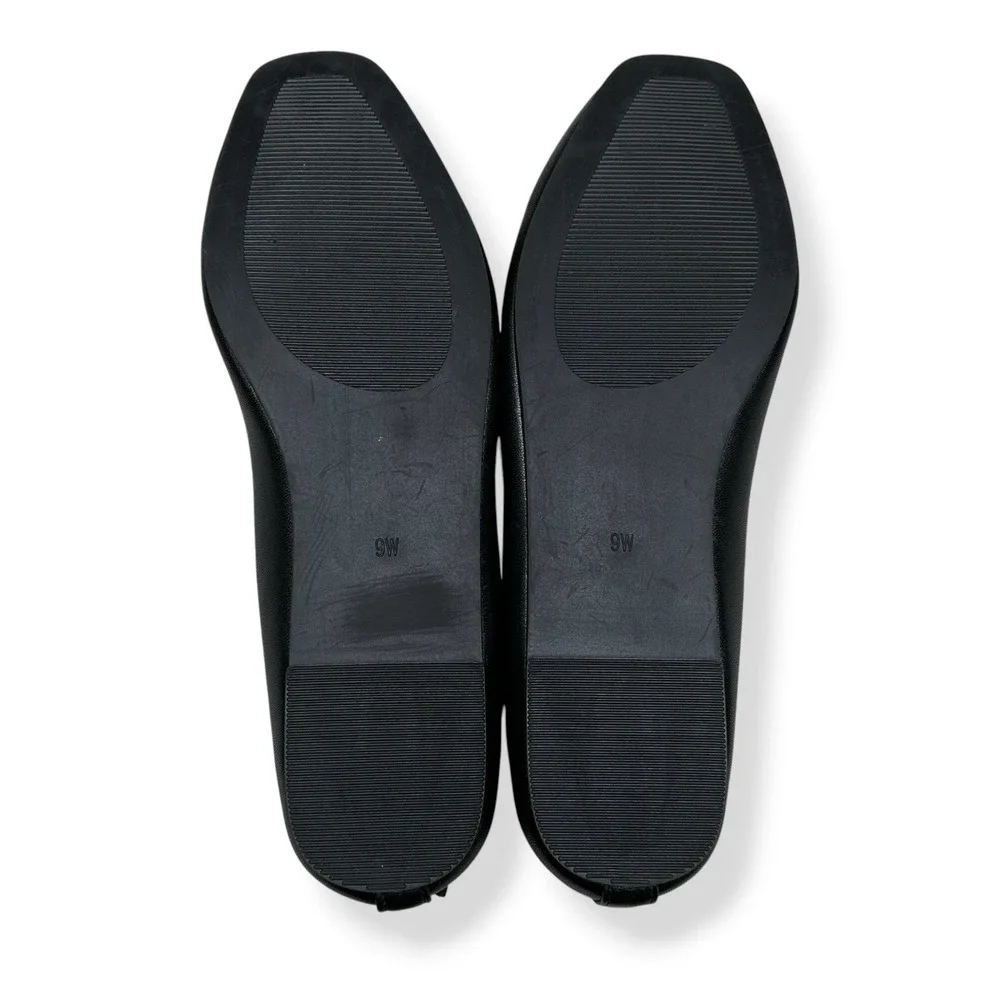 Seychelles Shoes Women 10W Black Ballet Flats Square Toe Diamond Wides NWT